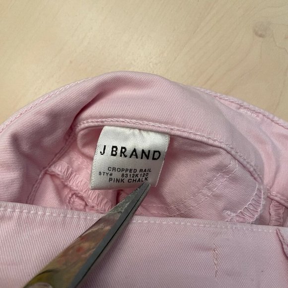 J Brand Cropped Rail Pink Chalk Pants Women's Size 26 - Picture 7 of 11